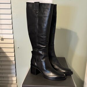 NIB Vince Zemmy Black Leather Knee-High Boots